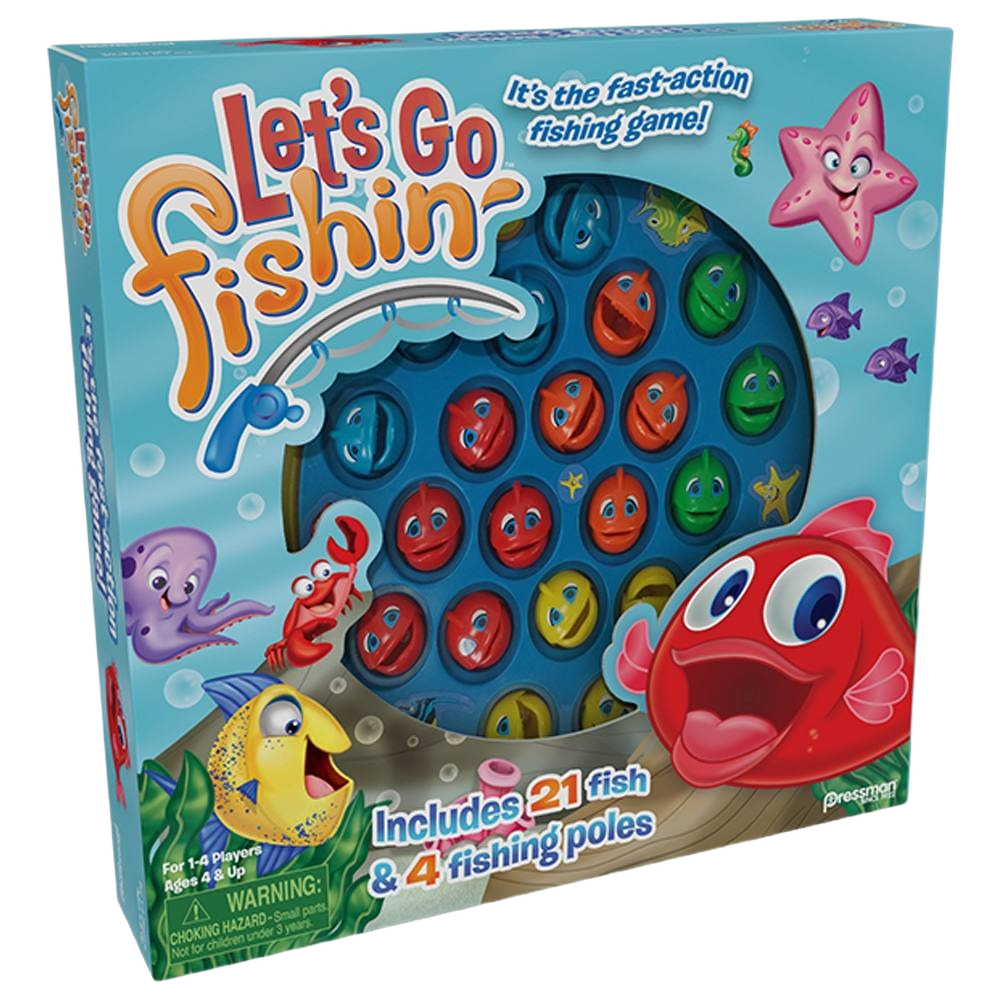 Colorful children's fishing game set with 21 plastic fish and 4 fishing poles for group play and fun challenges