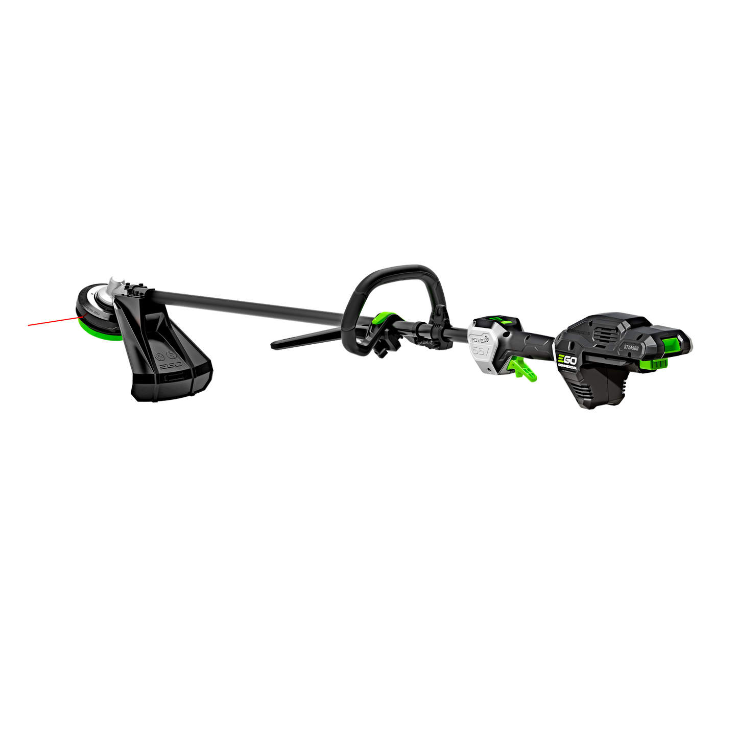 Commercial green and black string trimmer with 17.5-inch cutting path for outdoor power equipment and lawn maintenance tools