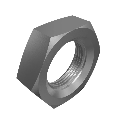 Hexagonal metal nut with internal threading for machinery and home improvement parts and accessories collections