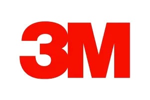 Bold red stylized lettering of the number three and the letter M merged closely together on a plain white background.