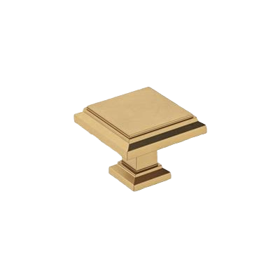 Square champagne bronze cabinet knob with classic raised edge design in hardware and furniture accessories collection