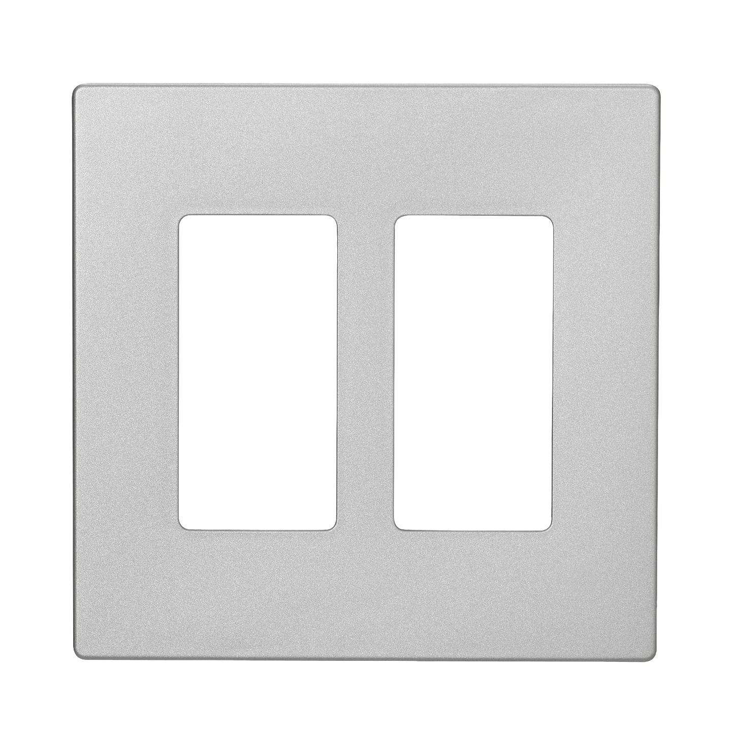 Silver granite finish 2 gang screwless wall plate for electrical outlets and switches in home improvement collection