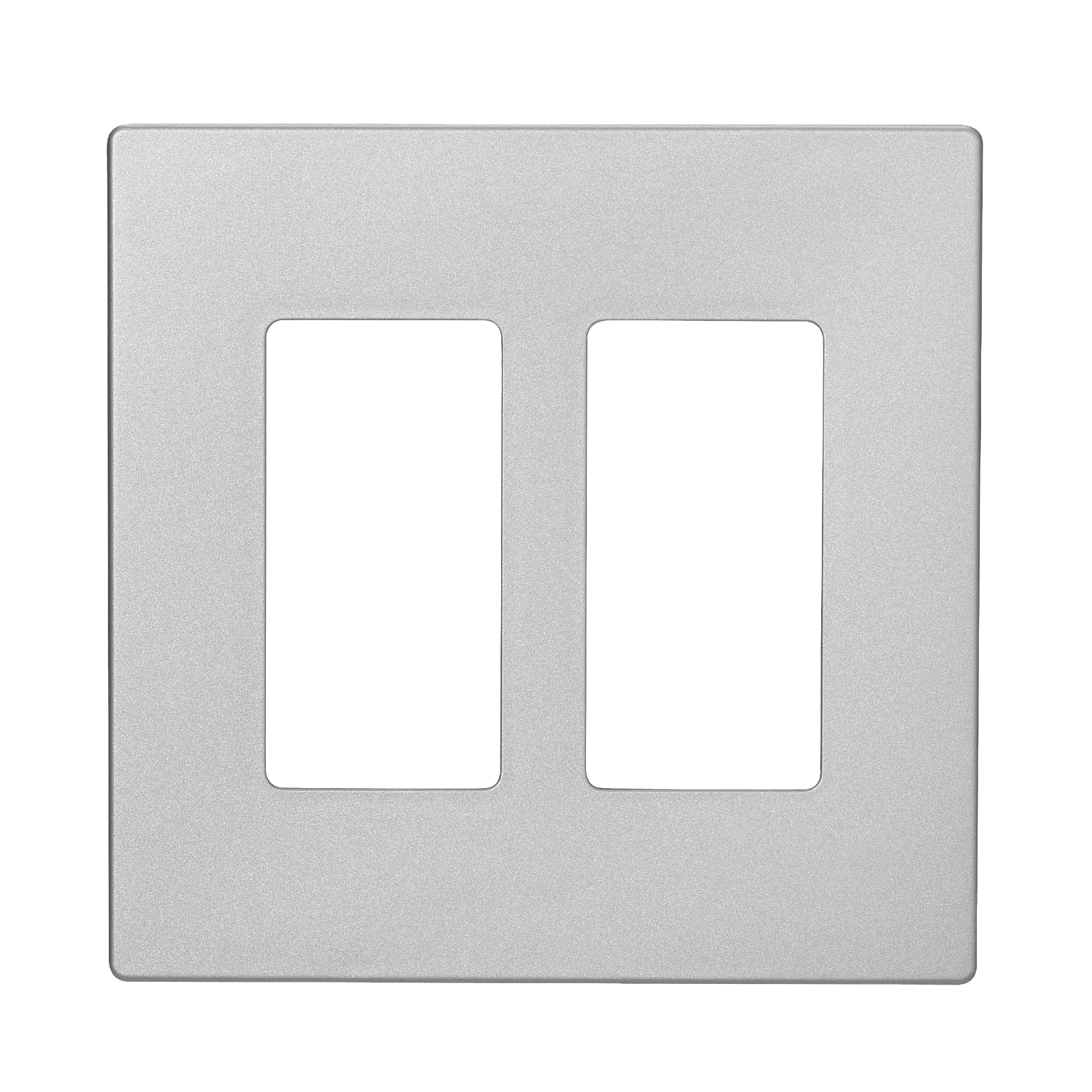 Silver granite finish 2 gang screwless wall plate for electrical outlets and switches in home improvement collection