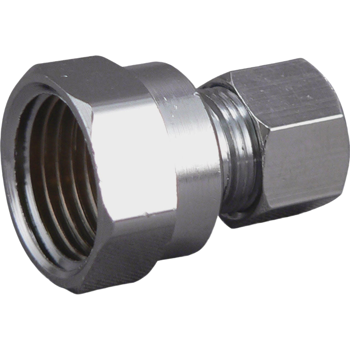 Metal straight female fitting connector for plumbing applications in Pipes & Fittings and Home Improvement collections
