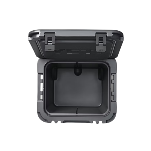 Open black hard cooler with spacious insulated interior for food storage and kitchen organization collections