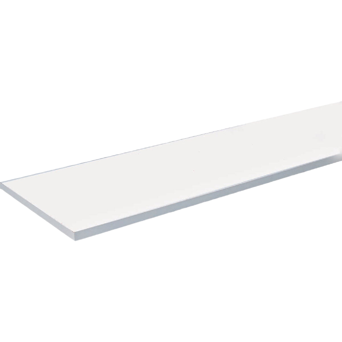 White all-purpose shelf plank with smooth finish for versatile home improvement and storage solutions