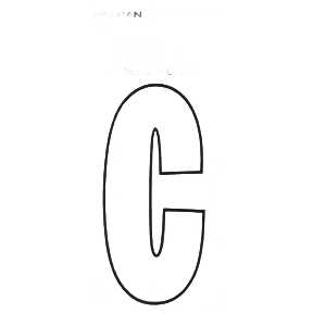 White matte vinyl die cut letter C sticker for home improvement and hardware projects under $50
