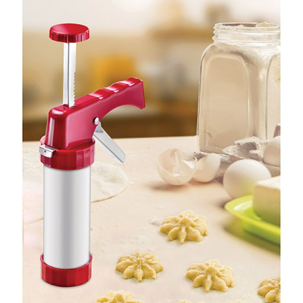 Red and stainless steel cookie and icing gun for Kitchen Gadgets and Bakeware collections under $50