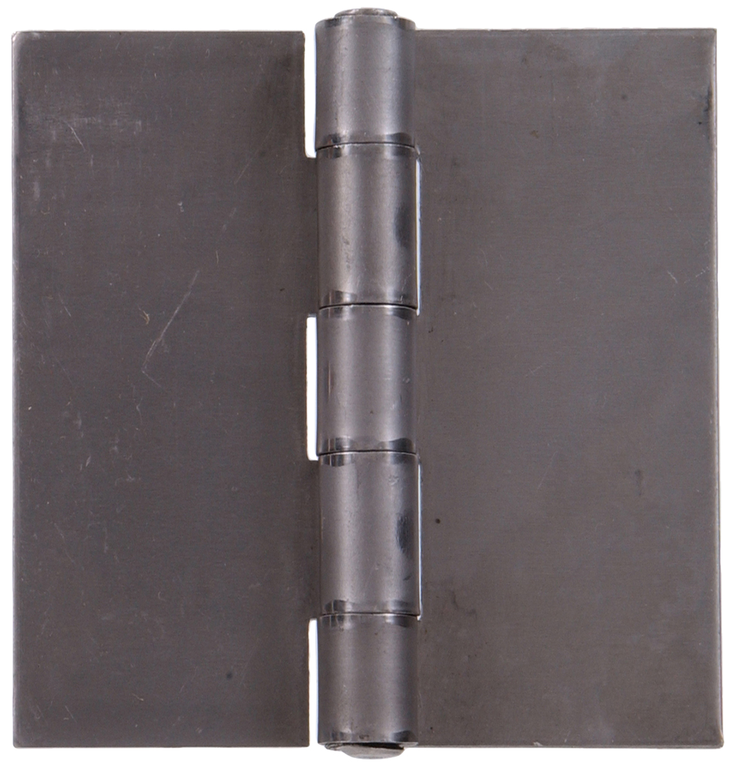 Hardware Essentials 4: Plain Steel Weldable Surface Hinge Square Corner, 3-Pack