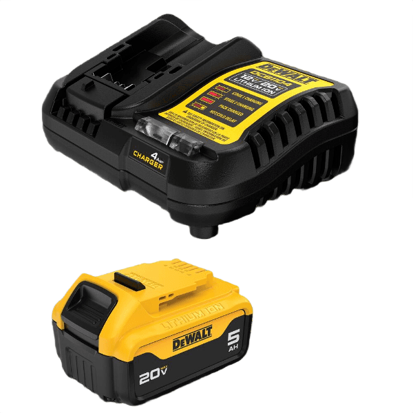 20V lithium-ion battery and charger kit with compact design for efficient tools and home improvement use