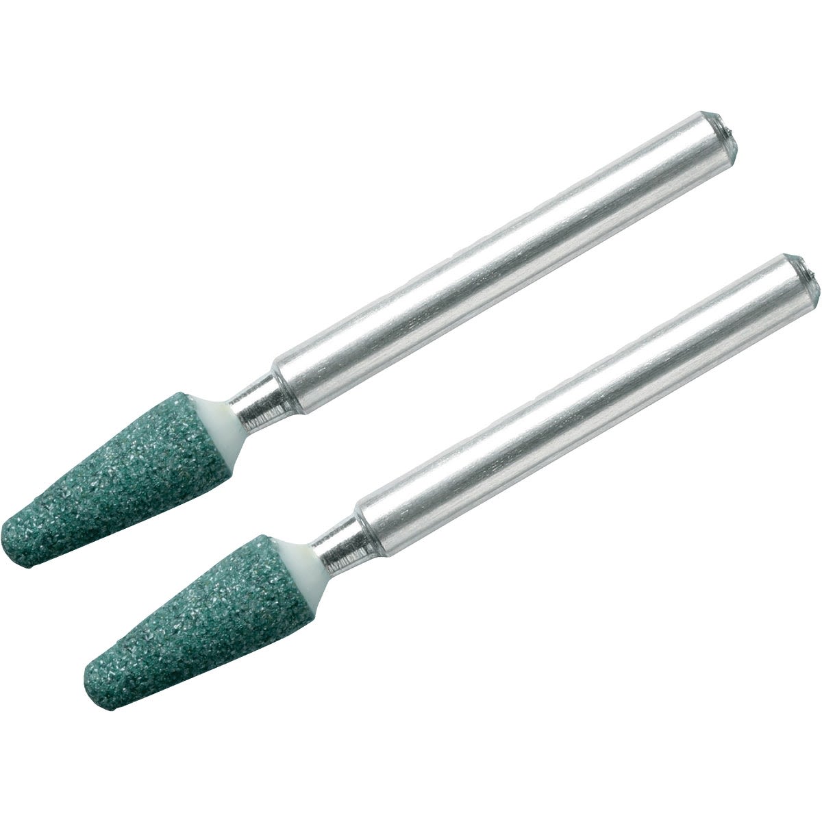 Pair of silicon carbide grinding stones with metal shanks for rotary tool accessories in home improvement collections