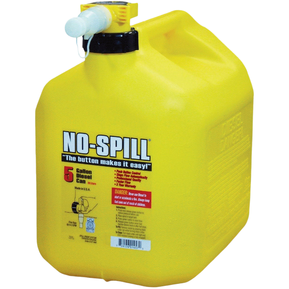 Yellow 5-gallon no-spill fuel can with self-venting nozzle for automotive tools and car accessories under $50 collection