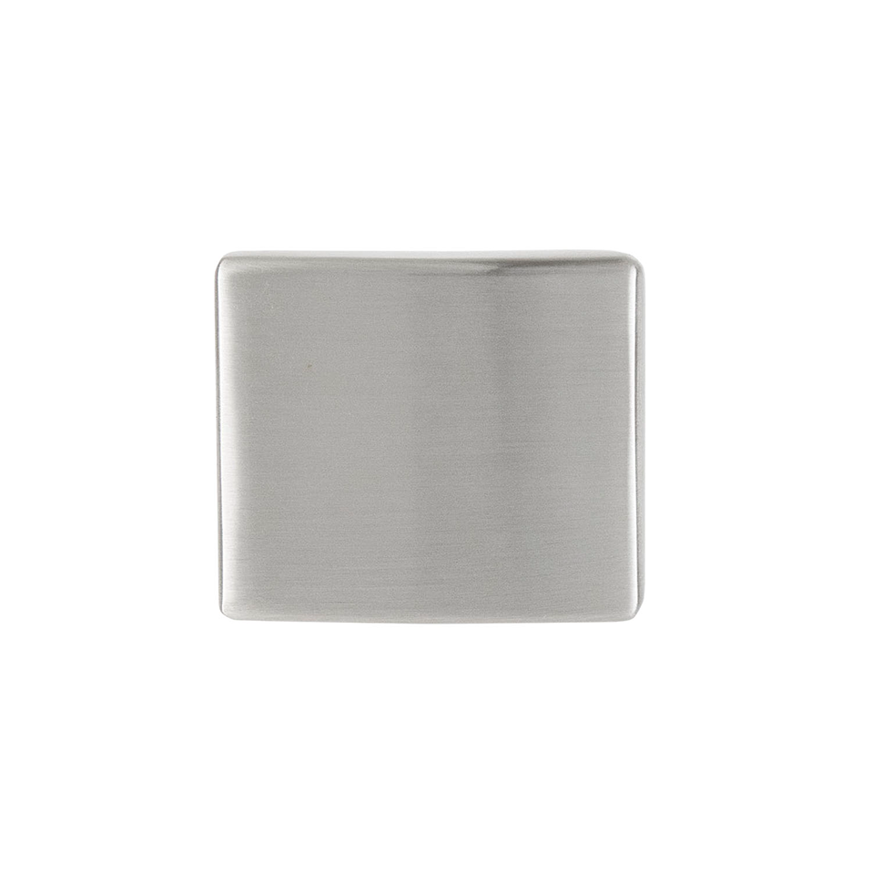 Square satin nickel furniture knob with smooth finish for cabinet and furniture hardware in home improvement tools collection