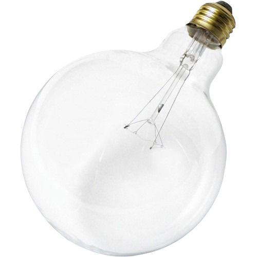 Clear globe incandescent bulb with medium brass base for lighting and electrical home improvement projects