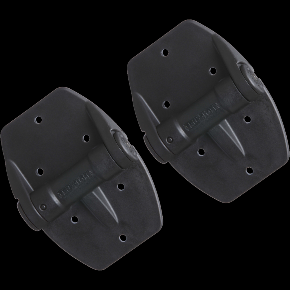 Wide black spring hinges with corrosion-resistant stainless steel and polymer components for gate hardware under $100 collections