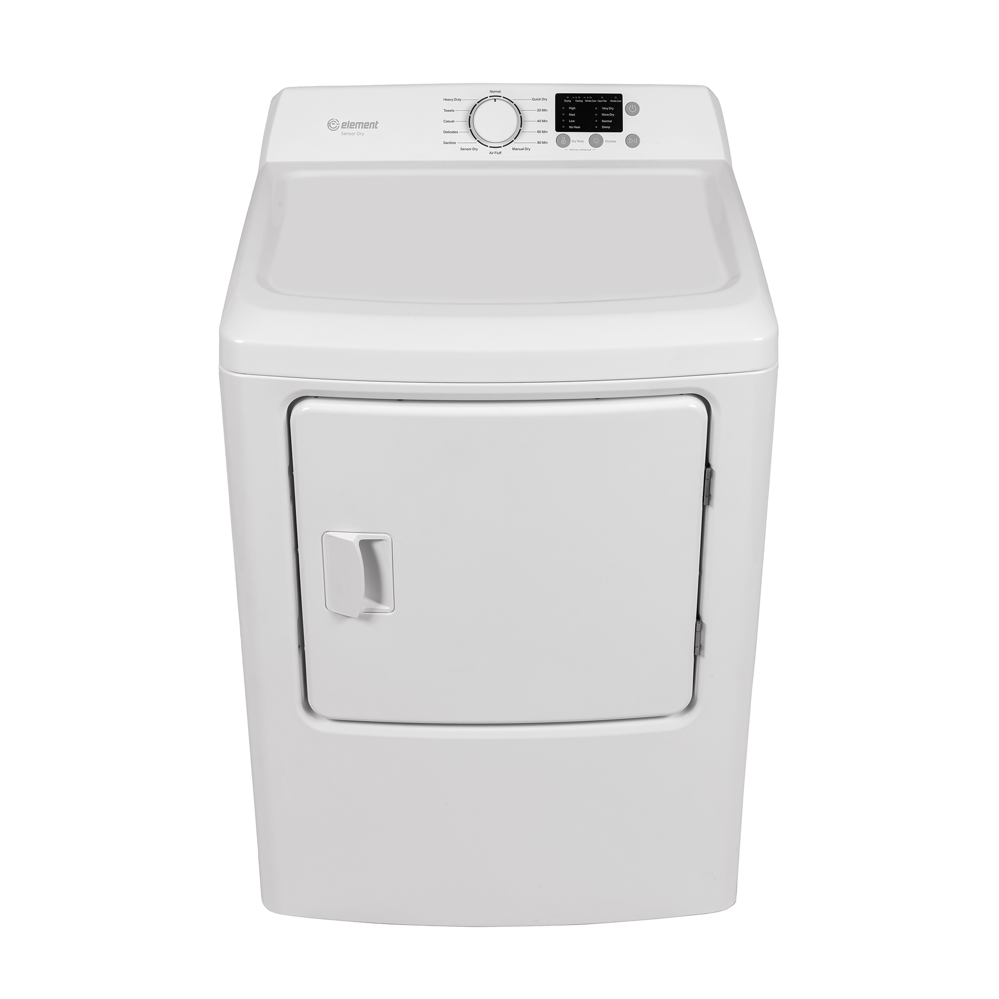 White front load electric dryer with control knob and digital display from Dryers and Electric Dryers collections