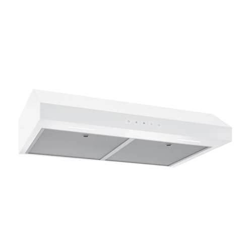 White under-cabinet range hood with dual filters, LED lights, and control panel in Kitchen & Kitchenware collection