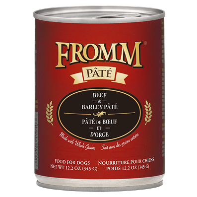 Fromm Gold Beef and Barley pate canned dog food in 12.2 oz can from Pet Food collection