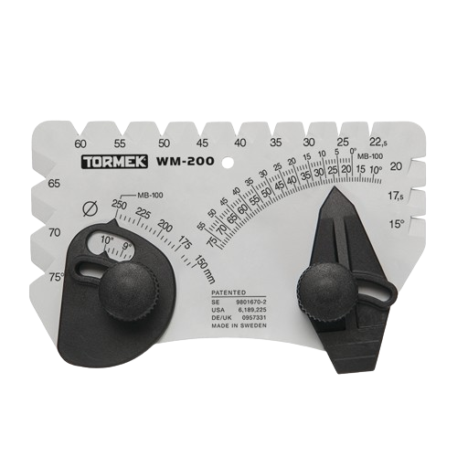 Precision angle guide tool with adjustable knobs for sharpening and measurement in tools and home improvement tasks
