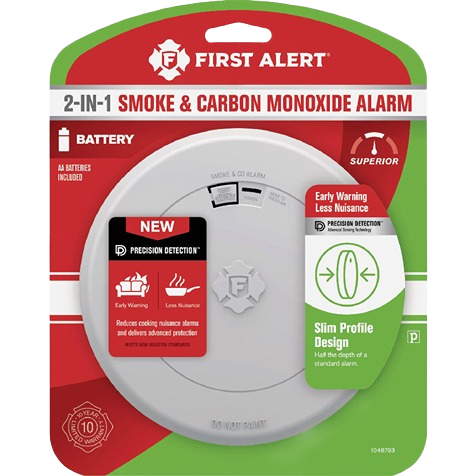 First Alert 2-in-1 battery smoke and carbon monoxide alarm in fire safety and electrical collections under $50