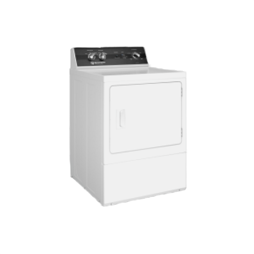 White gas dryer with black control panel and three knobs from gas dryers and appliances collections