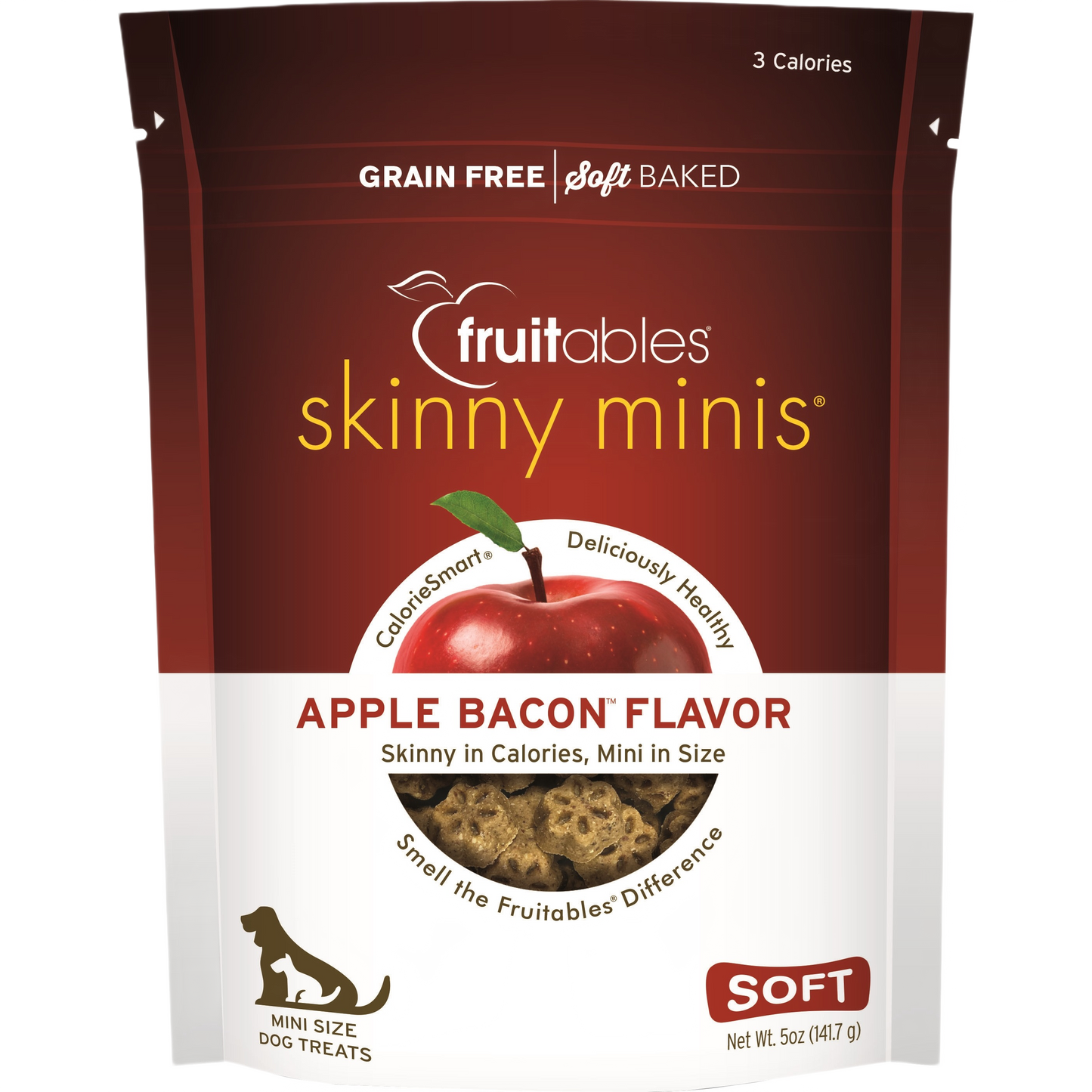 Package of grain-free soft baked apple bacon flavored mini dog treats in Pet & Animal under $50 collection