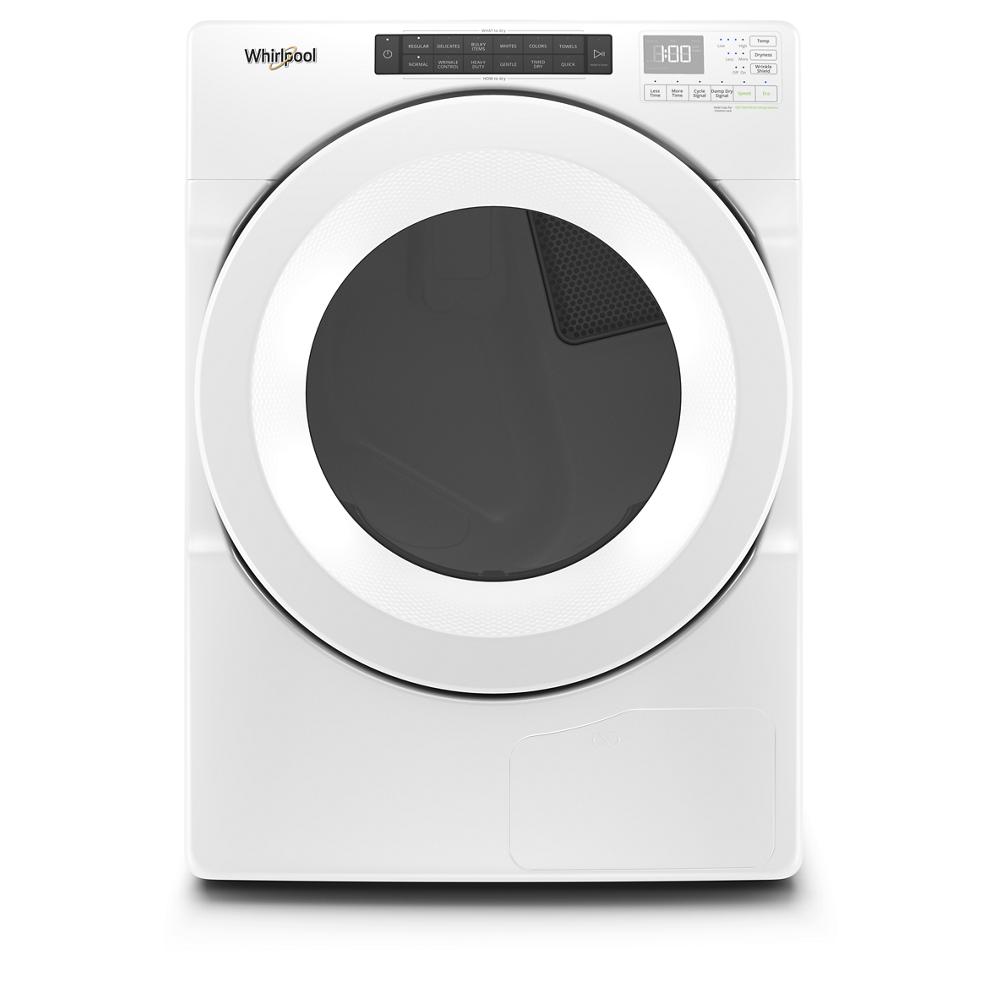 White front load heat pump dryer with intuitive touch controls and advanced moisture sensing from Dryers collection