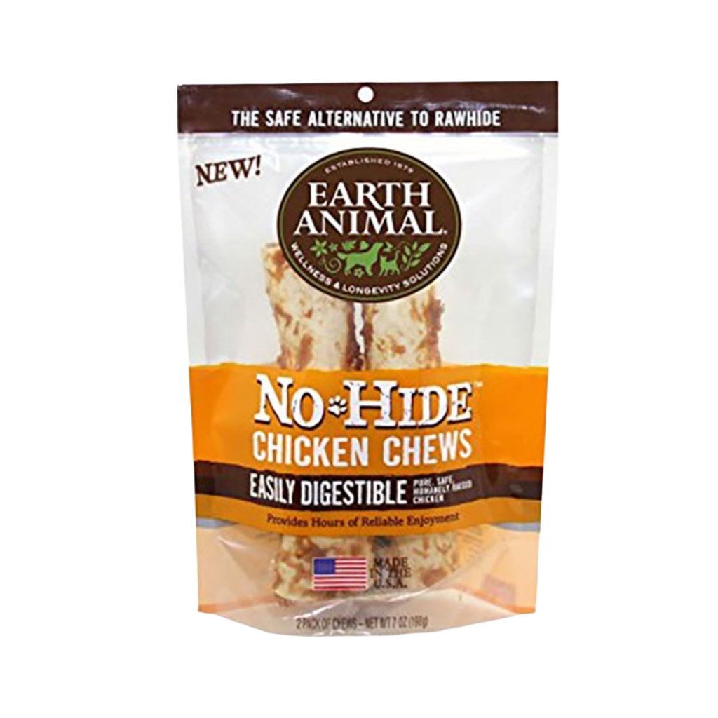 Package of Earth Animal No Hide Chicken Chews, natural dog treats in pet supplies and dog food collections under $50