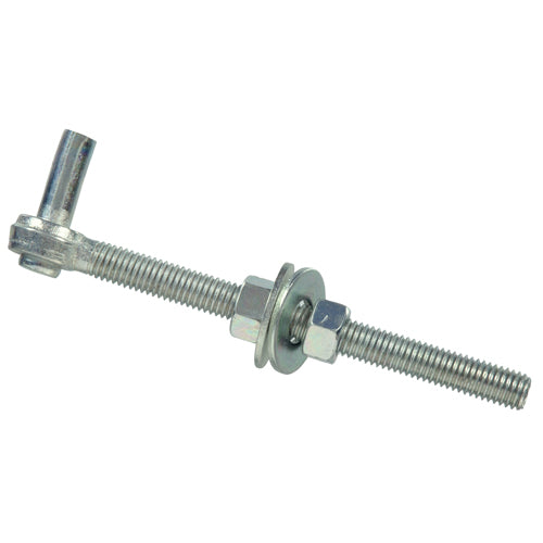 Zinc-plated extension spring bolt with threaded rod, washer, and nut for hardware and fastener applications