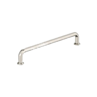 Satin nickel cabinet pull with gentle curves and pedestal feet for hardware and furniture accessories under $50 collections