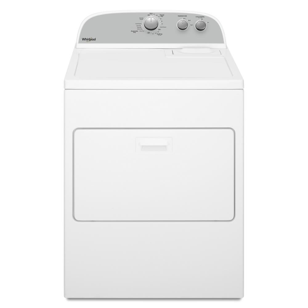 White large capacity top load gas dryer with control knobs and AutoDry™ system from gas dryers collection