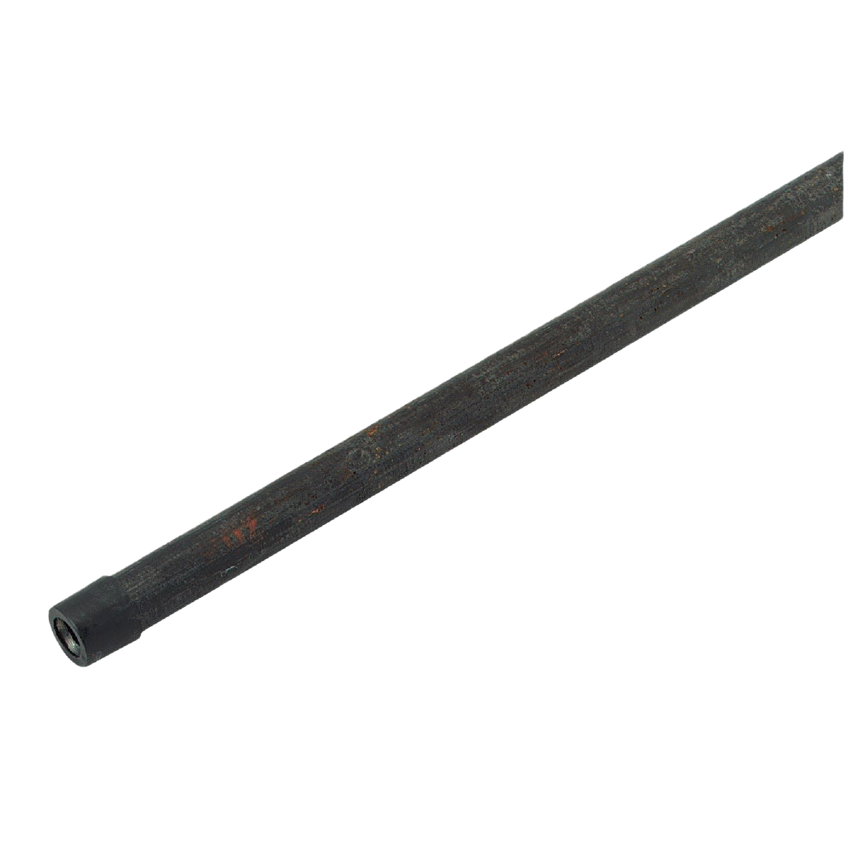10-foot black carbon steel pipe with threaded ends and plastic protectors for plumbing and pipes & fittings projects under $50