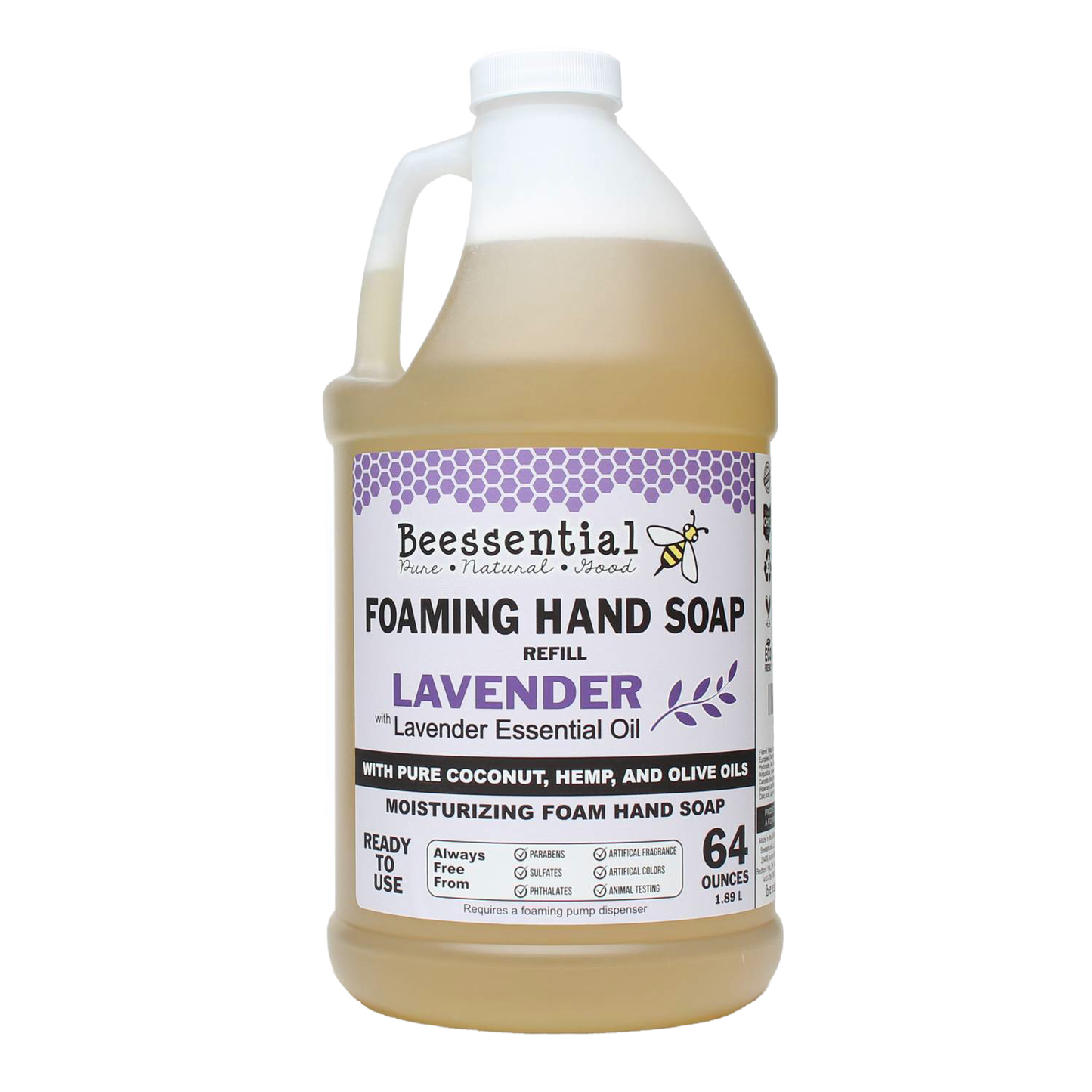 64 oz lavender foaming hand soap refill with moisturizing coconut, hemp, and olive oils in Health & Beauty collections
