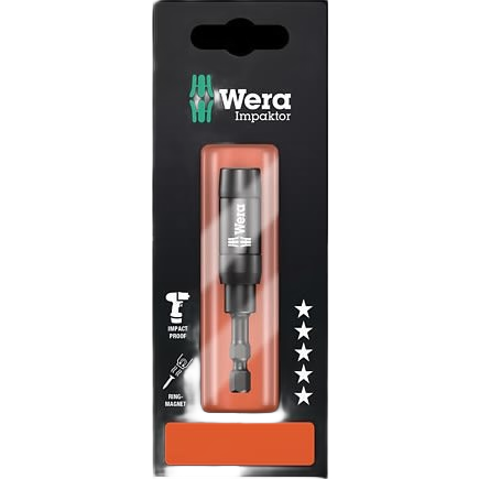 Impact-resistant holder with retaining ring and magnet, designed for tool accessories and woodworking applications under $50.