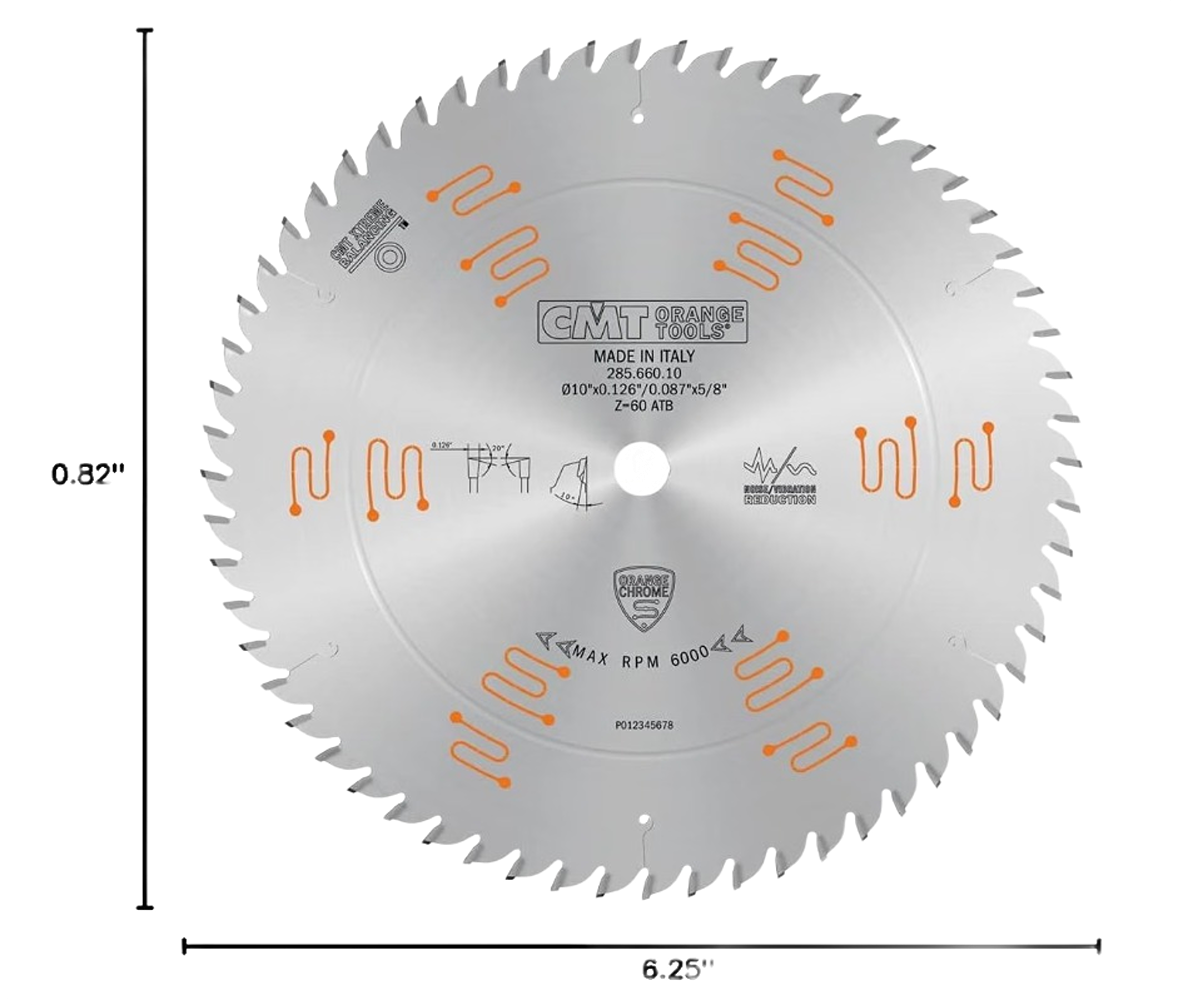 CMT Orange Tools 10" 60T Fine Finish Saw Blade