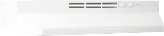 Under-cabinet white range hood with 2-speed rocker controls and built-in light in Kitchen & Kitchenware collection