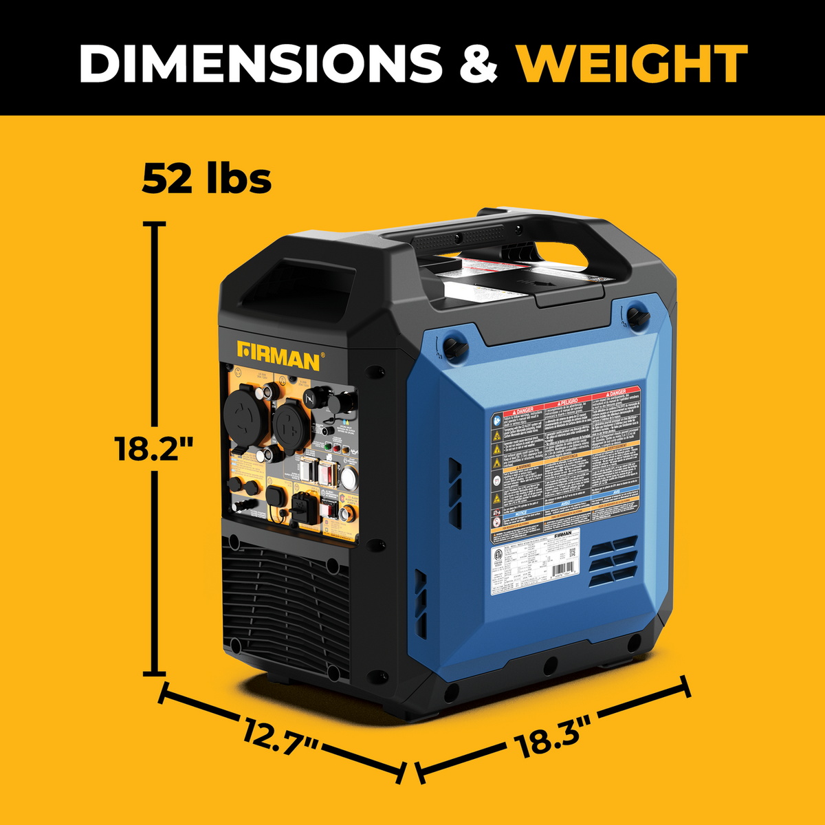 FIRMAN TRI Fuel Inverter Portable 4400/3500W Electric Start 120V Parallel Generator
