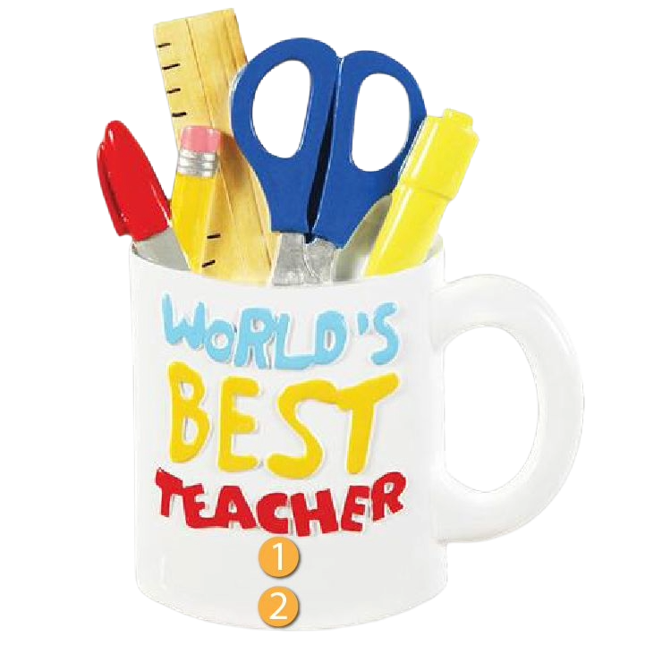PolarX Personalized Best Teacher Mug Ornament