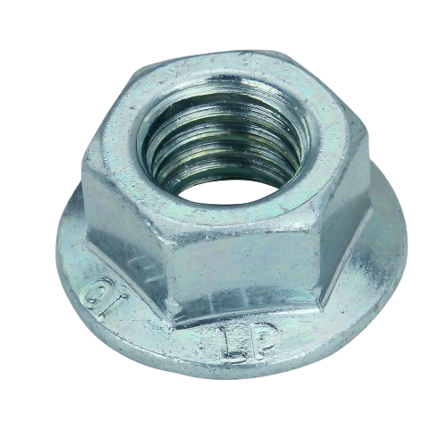 Hexagonal lock nut with flange and threaded interior for John Deere hardware in parts and lubricants under $50 category