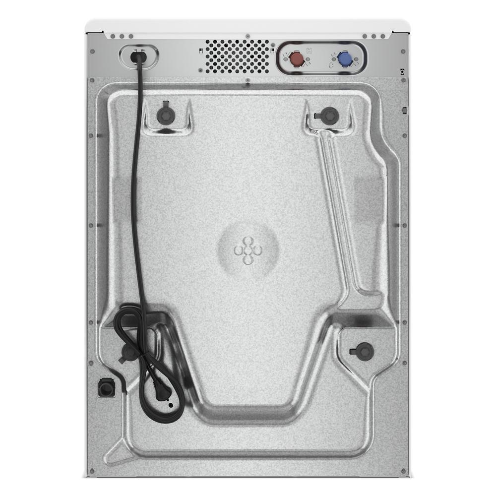 Back panel of a large smart front load washer with water and power connections for Washers & Dryers collection