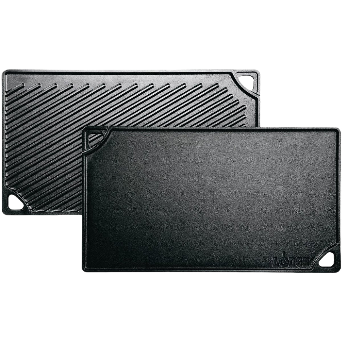 Double sided cast iron griddle grill with smooth and ridged surfaces for versatile cooking and home improvement tasks