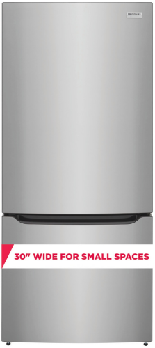 sleek stainless steel bottom freezer refrigerator with smooth finish suitable for compact kitchens in appliances collection