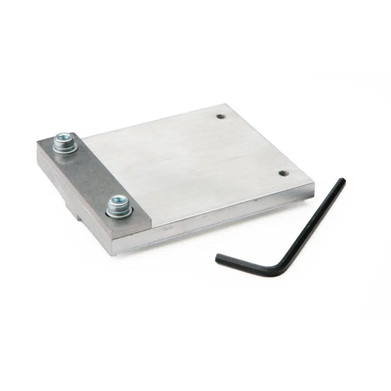 Compact metal woodworking square guide with adjustable bracket and included hex wrench for tool sharpening accessories
