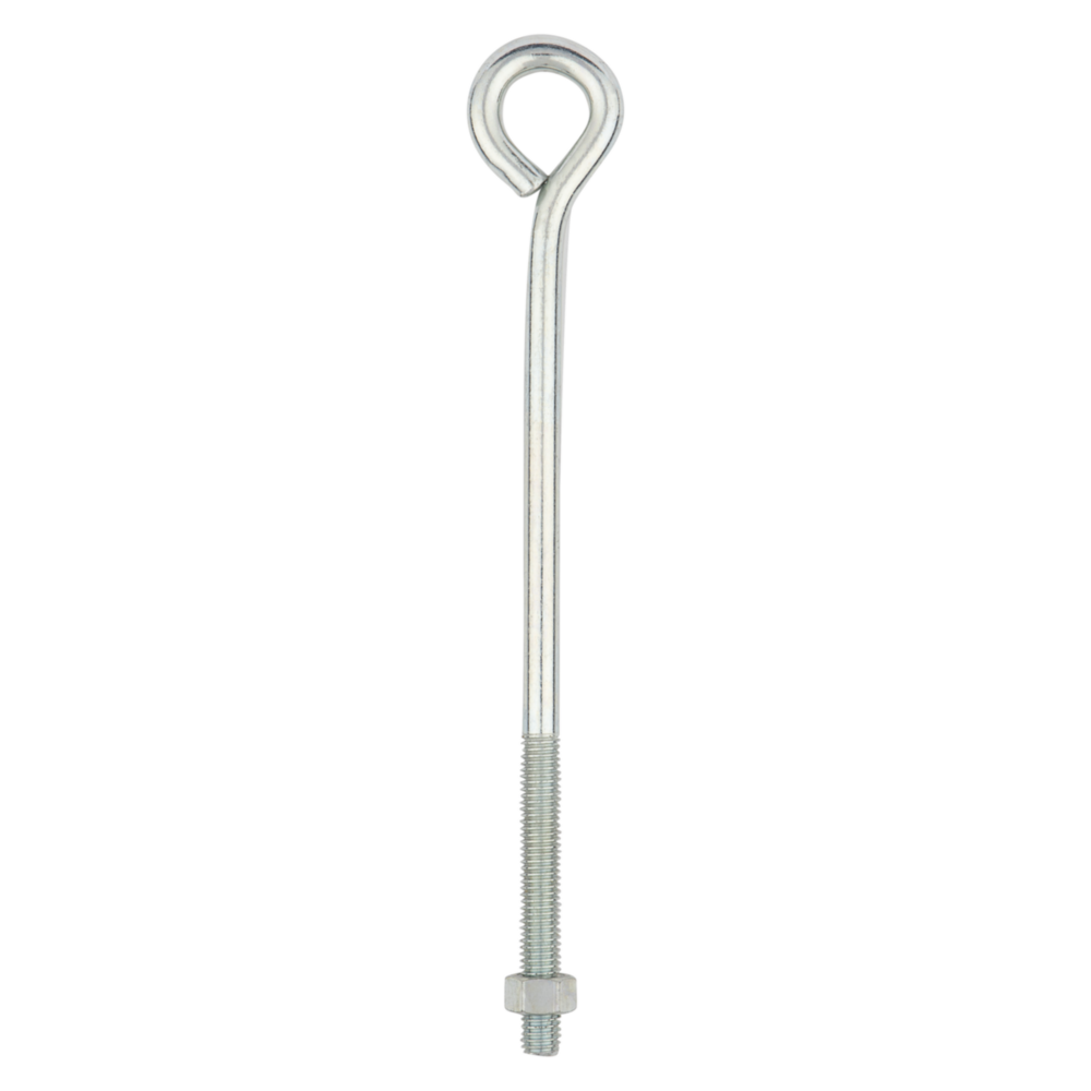 Zinc eye bolt with hex nut, machine screw threads for hardware, fasteners, and home improvement under $50