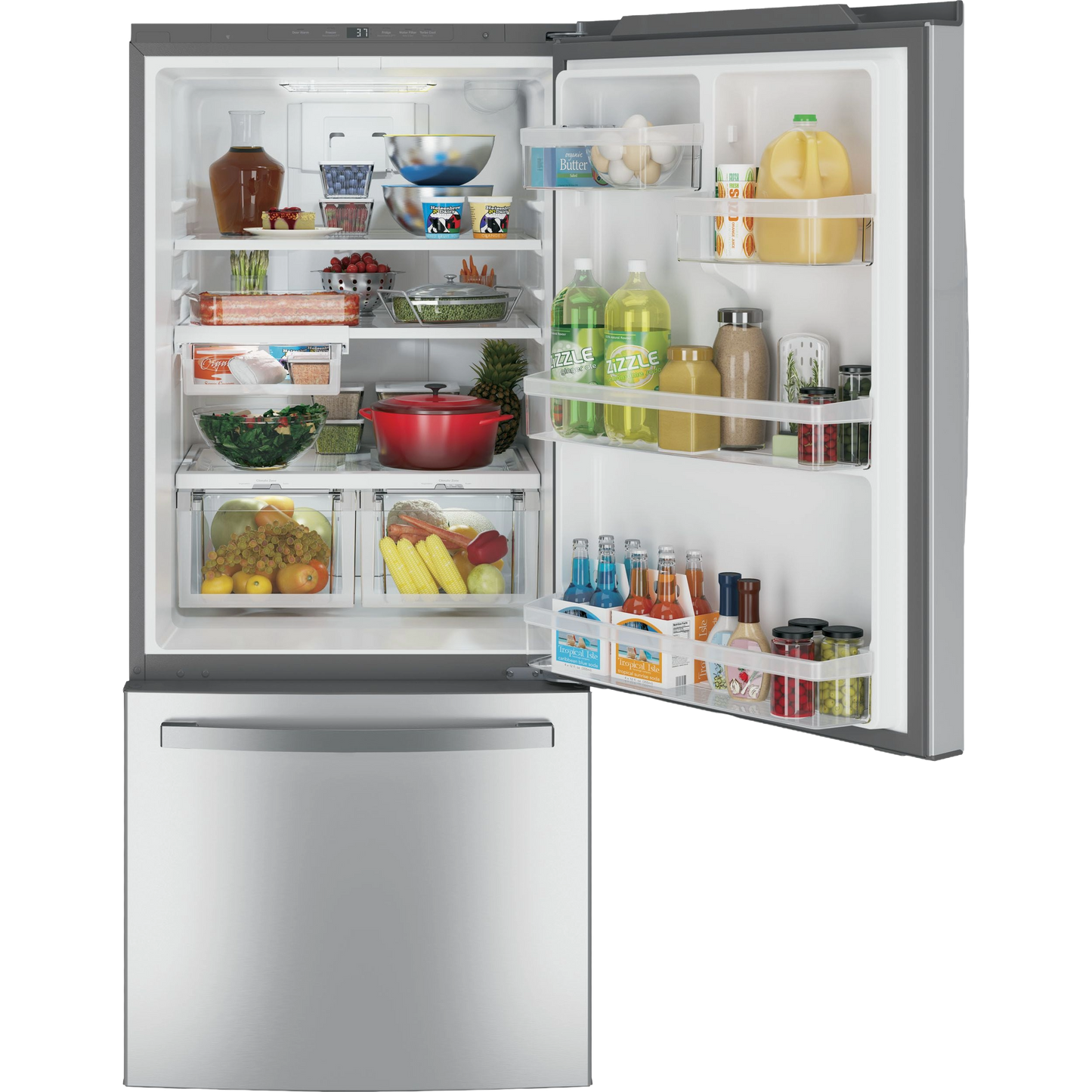 GE® ENERGY STAR® 21.0 Cu. Ft. Bottom-Freezer Refrigerator