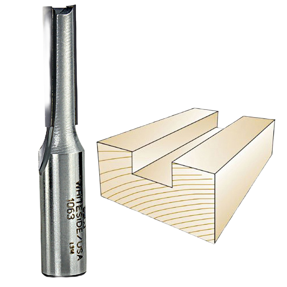 Whiteside straight router bit for grooves and dados in woodworking, part of drill bits and tool accessories under $50