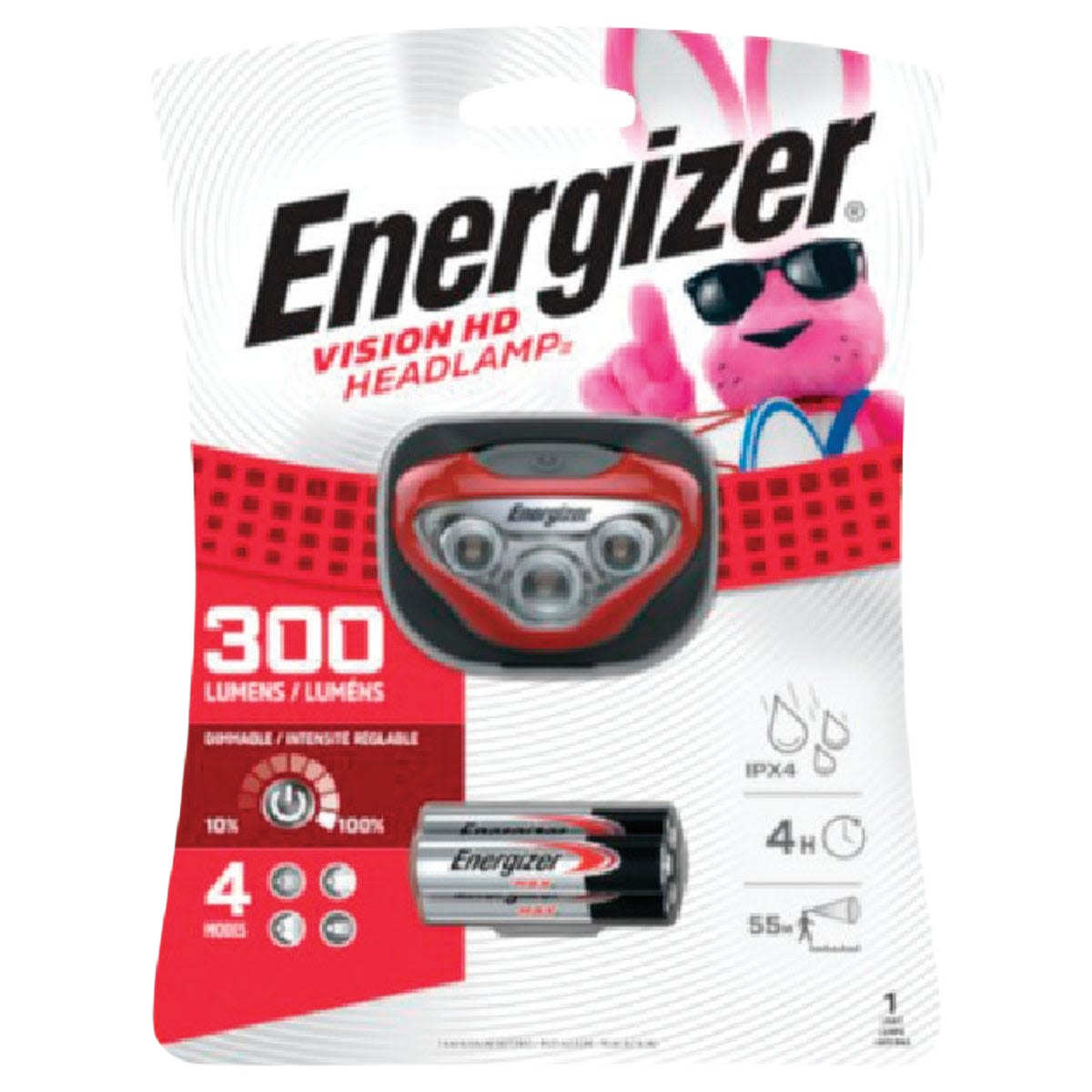 Compact red and black LED headlamp with adjustable brightness and included batteries for hand tools and home improvement use under $50 collections