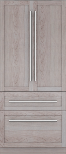 Built-in panel ready French door bottom freezer with modern stainless steel handles from Thermador Refrigerators collection