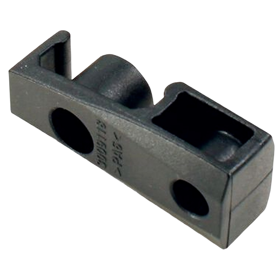 Black plastic clip for woodworking clamp arms designed for securing and preventing sliding movement under $50 tools