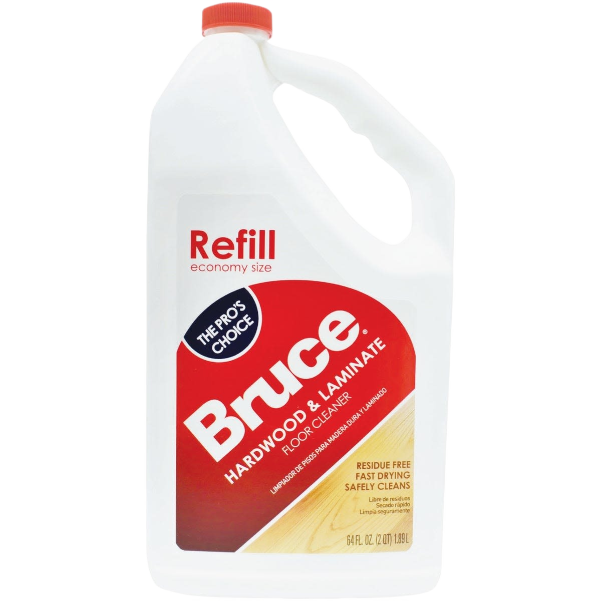 64 oz refill jug of Bruce hardwood and laminate floor cleaner for commercial floor care and cleaning supplies collections